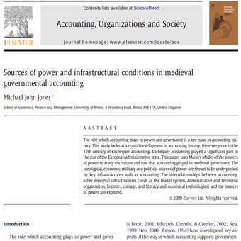 شرایط زیرساختاری حسابداری دولتی قرون وسطایی