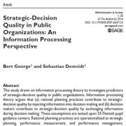 کیفیت تصمیم گیری استراتژیک در سازمان‌های دولتی: چشم انداز پردازش اطلاعات