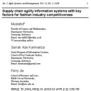 سیستم های اطلاعات چابکی زنجیره تامین با عوامل کلیدی برای رقابت در صنعت مد