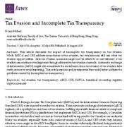 فرار مالیاتی و شفافیت ناقص مالیاتی