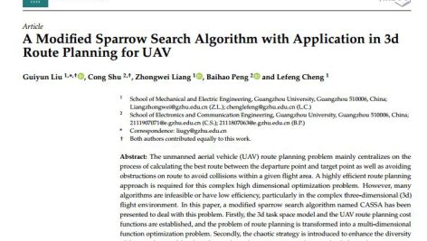 الگوریتم جستجوی گنجشک اصلاح شده با کاربرد در برنامه ریزی مسیر سه بعدی برای پهپاد