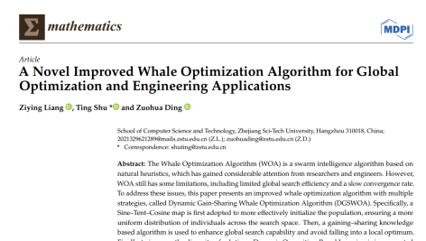 الگوریتم جدید پیشرفته بهینه سازی نهنگ (وال) برای بهینه سازی سراسری و کاربردهای مهندسی