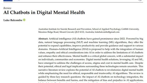 چت بات های هوش مصنوعی در سلامت روان دیجیتال