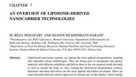 مروری بر فناوری‌های نانوحامل مشتق از لیپوزوم