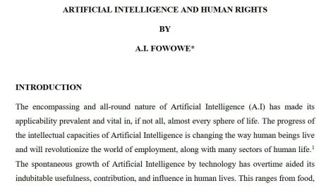 هوش مصنوعی و حقوق بشر