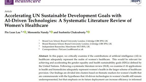 تسریع اهداف توسعه پایدار سازمان ملل با فناوری‌های مبتنی بر هوش مصنوعی: مرور منابع سیستماتیک مراقبت‌های بهداشتی زنان