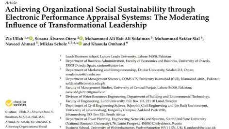 دستیابی به پایداری اجتماعی سازمانی از طریق سیستم‌های الکترونیکی ارزیابی عملکرد: تأثیر تعدیل کننده رهبری تحول آفرین