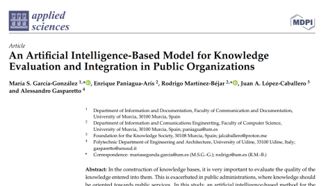 مدلی مبتنی بر هوش مصنوعی برای ارزیابی و ادغام دانش در سازمان‌های دولتی