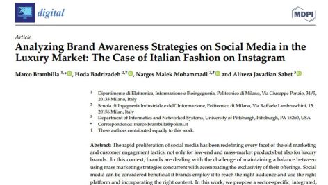 تجزیه و تحلیل استراتژی‌های آگاهی از برند در رسانه‌های اجتماعی در بازار لوکس: مطالعه موردی مد ایتالیایی در اینستاگرام