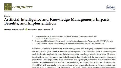 هوش مصنوعی و مدیریت دانش: تأثیرات، مزایا و پیاده سازی