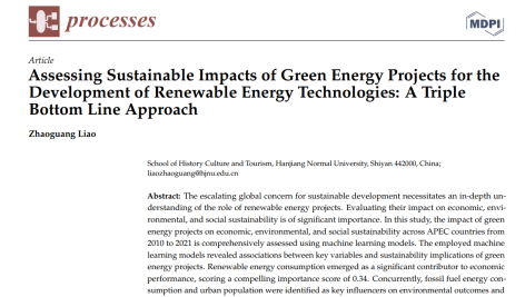 ارزیابی تأثیرات پایدار پروژه‌های انرژی سبز برای توسعه فناوری‌های انرژی‌های تجدیدپذیر: رویکرد ارکان سه گانه توسعه پایدار