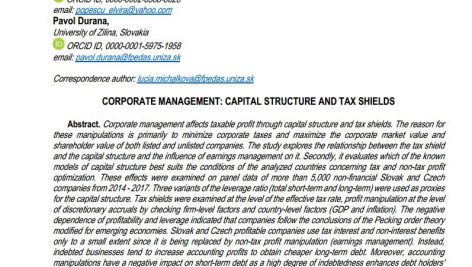 مدیریت شرکت: ساختار سرمایه و سپر مالیاتی