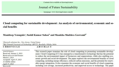 رایانش ابری برای توسعه پایدار: تحلیلی از مزایای زیست محیطی، اقتصادی و اجتماعی