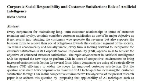 مسئولیت اجتماعی شرکت و رضایت مشتری: نقش هوش مصنوعی
