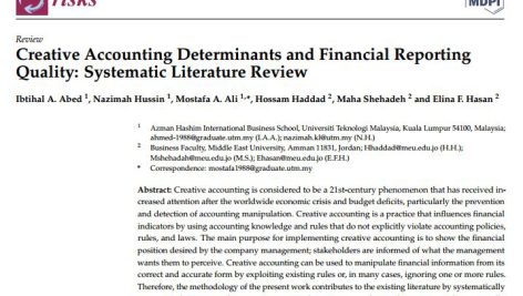 عوامل تعیین کننده حسابداری خلاق و کیفیت گزارشگری مالی: مروری منابع سیستماتیک