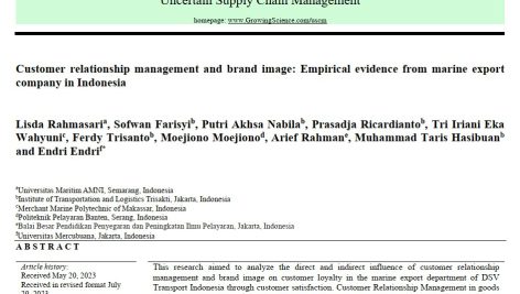 مدیریت ارتباط با مشتری و تصویر برند: شواهد تجربی از شرکت صادرات دریایی در اندونزی
