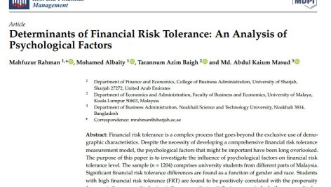 عوامل تعیین کننده تحمل ریسک مالی: تحلیلی بر عوامل روانشناختی