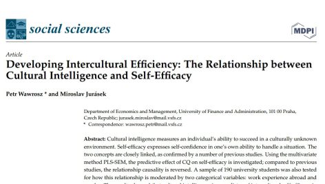 توسعه کارایی بین فرهنگی: رابطه بین هوش فرهنگی و خودکارآمدی