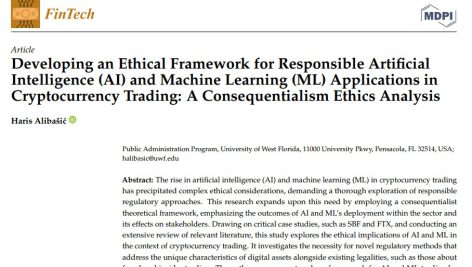 توسعه یک چارچوب اخلاقی برای کاربردهای هوش مصنوعی مسئولانه (AI) و یادگیری ماشین (ML) در تجارت ارزهای دیجیتال: یک تحلیل اخلاقی نتیجه گرایی