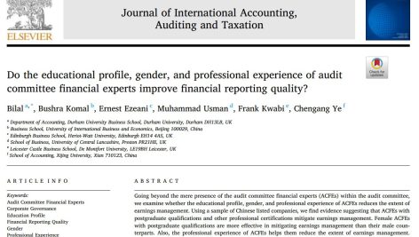 آیا تحصیلات، جنسیت و تجربه حرفه‌ای کارشناسان مالی کمیته حسابرسی کیفیت گزارشگری مالی را بهبود می‌بخشد؟