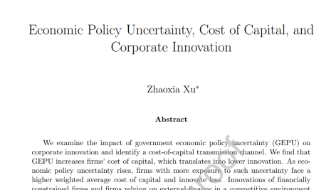 بررسی عدم قطعیت سیاست اقتصادی، هزینه‌ سرمایه و نوآوری شرکت