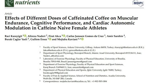 تأثیر دوزهای مختلف قهوه کافئین دار بر استقامت عضلانی، عملکرد شناختی و تعدیل خودکار فعالیت قلب در ورزشکاران زن