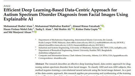رویکرد داده محور مبتنی بر یادگیری عمیق کارآمد برای تشخیص اختلال طیف اوتیسم از تصاویر صورت با استفاده از هوش مصنوعی قابل توضیح