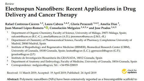 نانوالیاف الکتروریسی شده: کاربردهای اخیر در دارورسانی و درمان سرطان