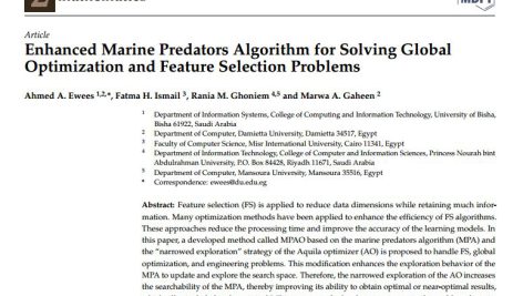 الگوریتم شکارچیان دریایی پیشرفته برای حل مسائل بهینه سازی سراسری و انتخاب ویژگی