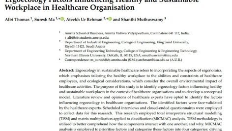 عوامل ارگواکولوژی مؤثر بر محیط کار سالم و پایدار در سازمان بهداشت و درمان