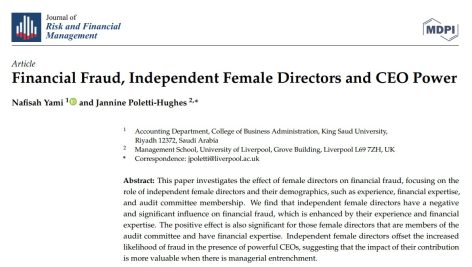 تقلب مالی، مدیران زن مستقل و قدرت مدیر عامل