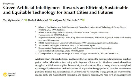 هوش مصنوعی سبز: به سوی یک فناوری کارآمد، پایدار و عادلانه برای شهرهای هوشمند و آینده