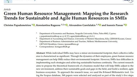 مدیریت منابع انسانی سبز: تهیه نقشه روندهای تحقیقاتی برای منابع انسانی پایدار و چابک در شرکت‌های کوچک و متوسط
