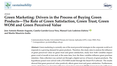 بازاریابی سبز: محرک‌ها در فرآیند خرید محصولات سبز – نقش رضایت سبز، اعتماد سبز، WOM سبز و ارزش درک شده سبز