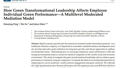 چگونه رهبری تحول‌آفرین سبز بر عملکرد سبز کارکنان اثر می‌گذارد – یک مدل میانجی‌گری تعدیل‌شده چند سطحی