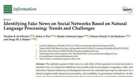 شناسایی اخبار جعلی در شبکه‌های اجتماعی بر اساس پردازش زبان طبیعی: روندها و چالش‌ها