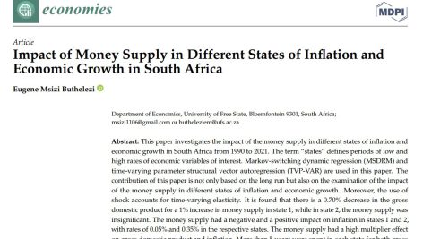 تأثیر عرضه پول در حالت‌های مختلف تورم و رشد اقتصادی در آفریقای جنوبی