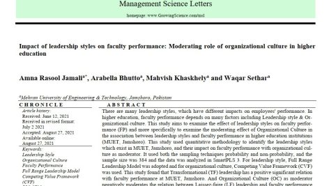 تأثیر سبک‌های رهبری بر عملکرد اساتید: نقش تعدیل‌کننده فرهنگ سازمانی در آموزش عالی