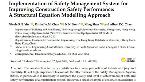 پیاده سازی سیستم مدیریت ایمنی برای بهبود عملکرد ایمنی ساخت و ساز: یک رویکرد مدل سازی معادلات ساختاری