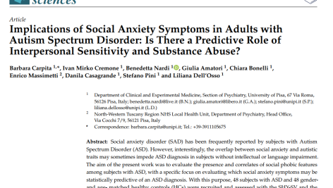 پیامدهای علائم اضطراب اجتماعی در بزرگسالان مبتلا به اختلال طیف اوتیسم: آیا نقش پیش بینی کننده حساسیت بین فردی و سوء مصرف مواد وجود دارد؟