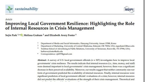 بهبود تاب آوری دولت محلی: برجسته سازی نقش منابع داخلی در مدیریت بحران