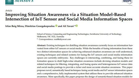 بهبود آگاهی موقعیتی از طریق تلاقی مدل موقعیت حسگر اینترنت اشیا و فضاهای اطلاعات رسانه‌های اجتماعی