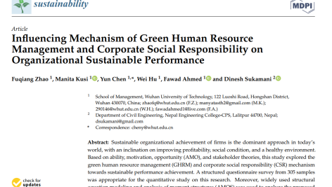 مکانیسم تأثیرگذاری مدیریت منابع انسانی سبز و مسئولیت اجتماعی شرکتی بر عملکرد پایدار سازمانی