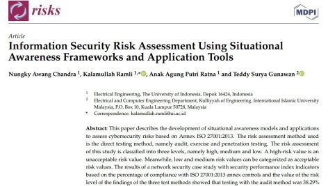 ارزیابی ریسک امنیت اطلاعات با استفاده از چارچوب‌های آگاهی موقعیتی و اپلیکیشن