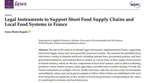 ابزارهای قانونی(حقوقی) برای حمایت از زنجیره‌های کوتاه تأمین مواد غذایی