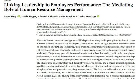 ارتباط رهبری با عملکرد کارکنان: نقش میانجی مدیریت منابع انسانی