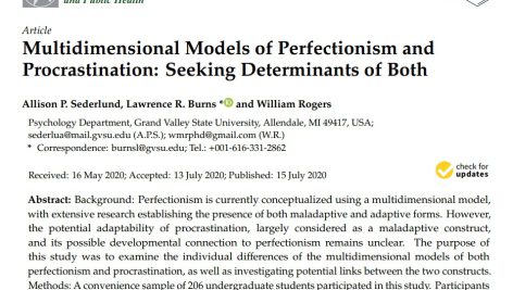 مدل‌های چند بعدی کمال‌گرایی و اهمال‌کاری: شناخت عوامل تعیین‌کننده هر دو