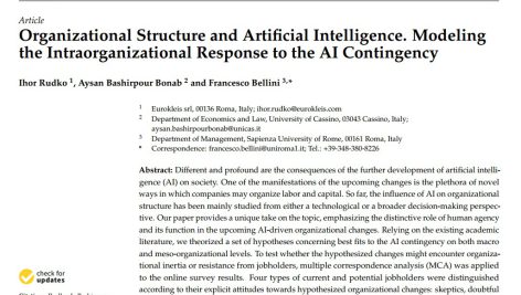 ساختار سازمانی و هوش مصنوعی. مدل سازی پاسخ درون سازمانی به اقتضای هوش مصنوعی