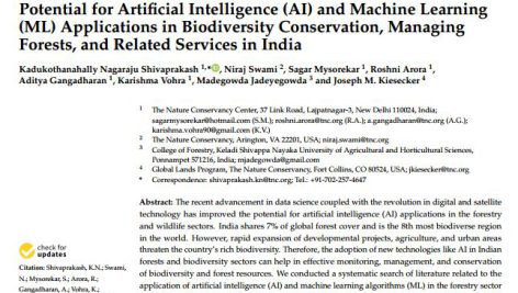 پتانسیل برای کاربردهای هوش مصنوعی (AI) و یادگیری ماشینی (ML) در حفاظت از تنوع زیستی، مدیریت جنگل‌ها و خدمات مرتبط در هند