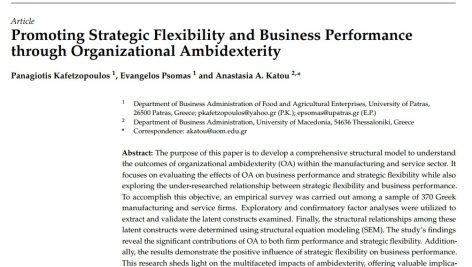 بهبود انعطاف‌پذیری استراتژیک و عملکرد کسب و کار از طریق دوسوتوانی سازمانی
